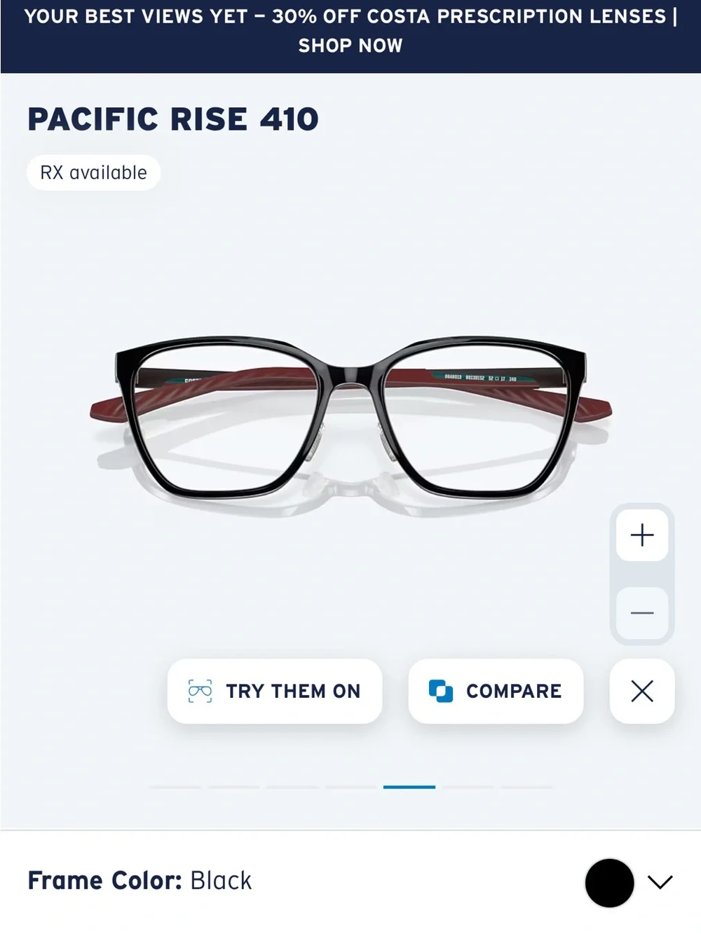 Costa Del Mar Eyeglasses Frame & Case